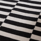 Striped Modern Rug - Dazzle Blocks Black/White