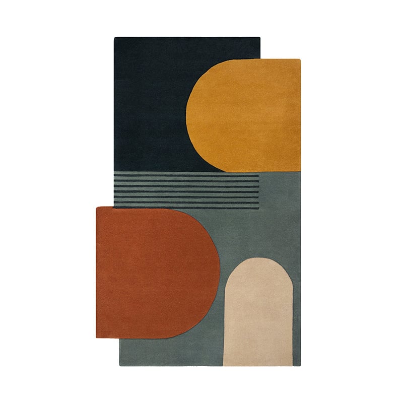 Abstract floor rug - Stracto Lozenge Multicolor