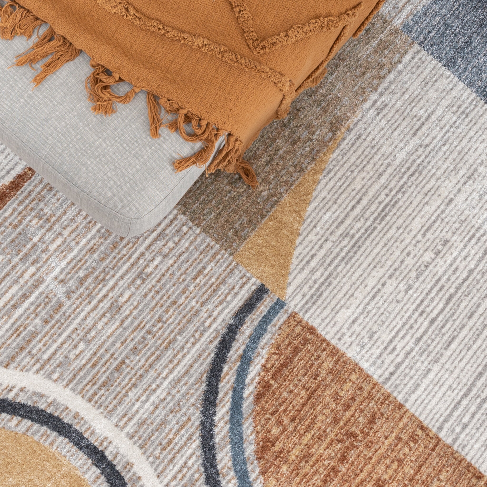 Round washable rug - Misha Blocks Multicolour