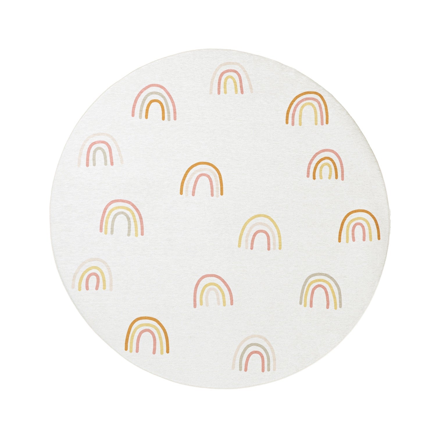 Round Washable Kids Rug - Evi Rainbow Multicolour