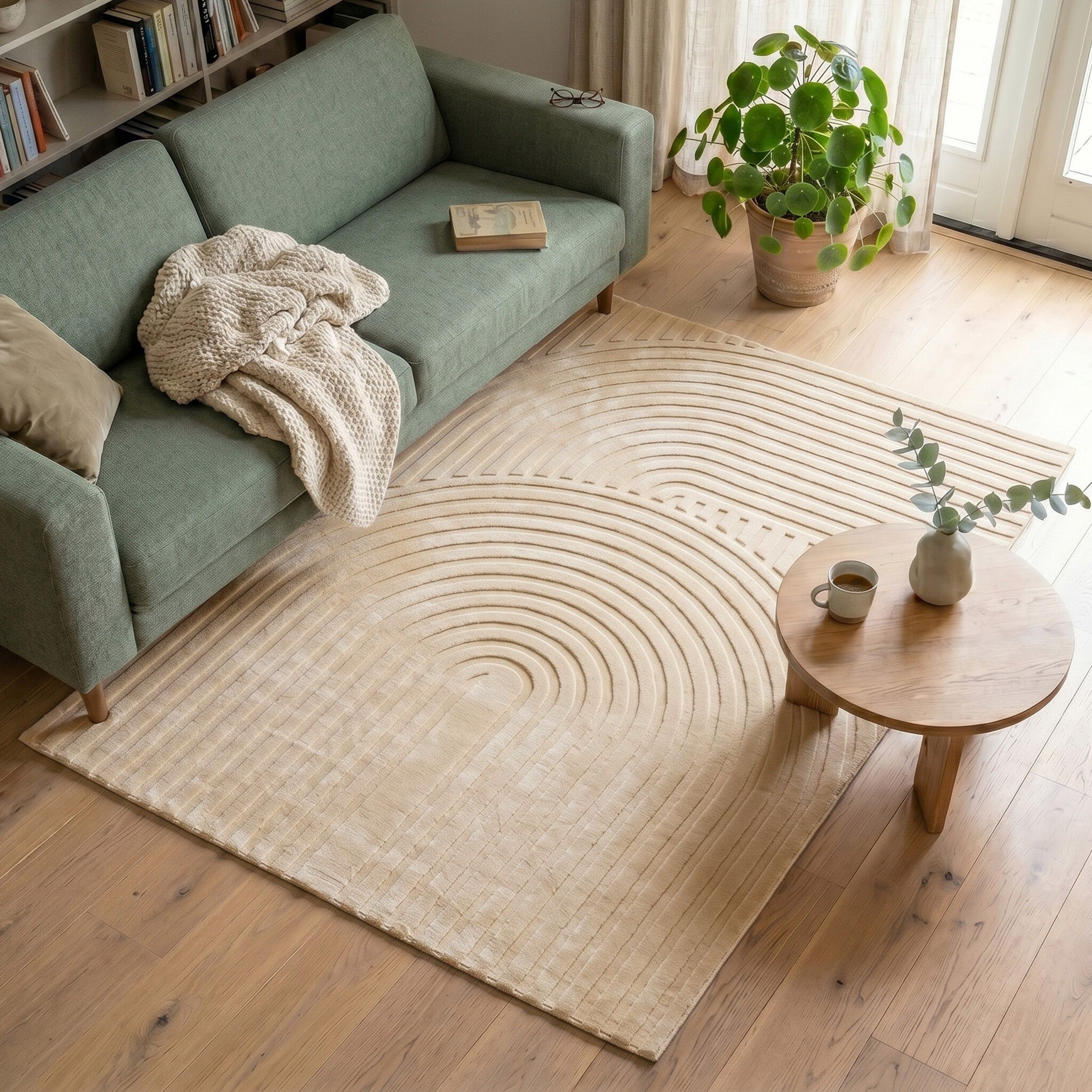 Scandinavian Rug - Charm Curves Beige