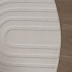 Round Scandinavian Rug - Charm Curves White