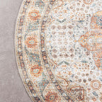Round Indoor Outdoor Rug - Kairo Medallion Cream/Multicolour