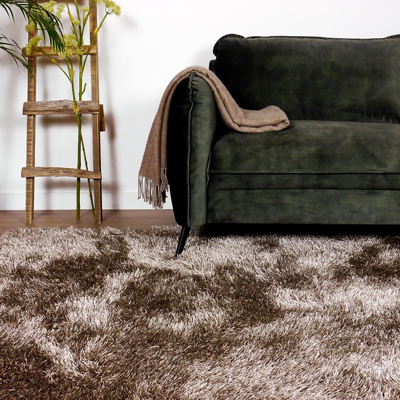 High-pile Floor Rug - Love Shaggy Light Brown
