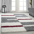 High-pile floor rug - Gala Red