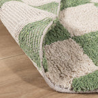 Round Retro Rug - Gambit Green/White