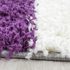 High-pile floor rug - Cube Purple