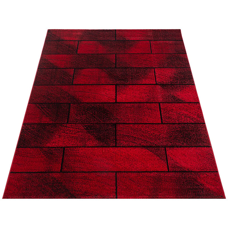 Modern floor rug - Brick Red 1110