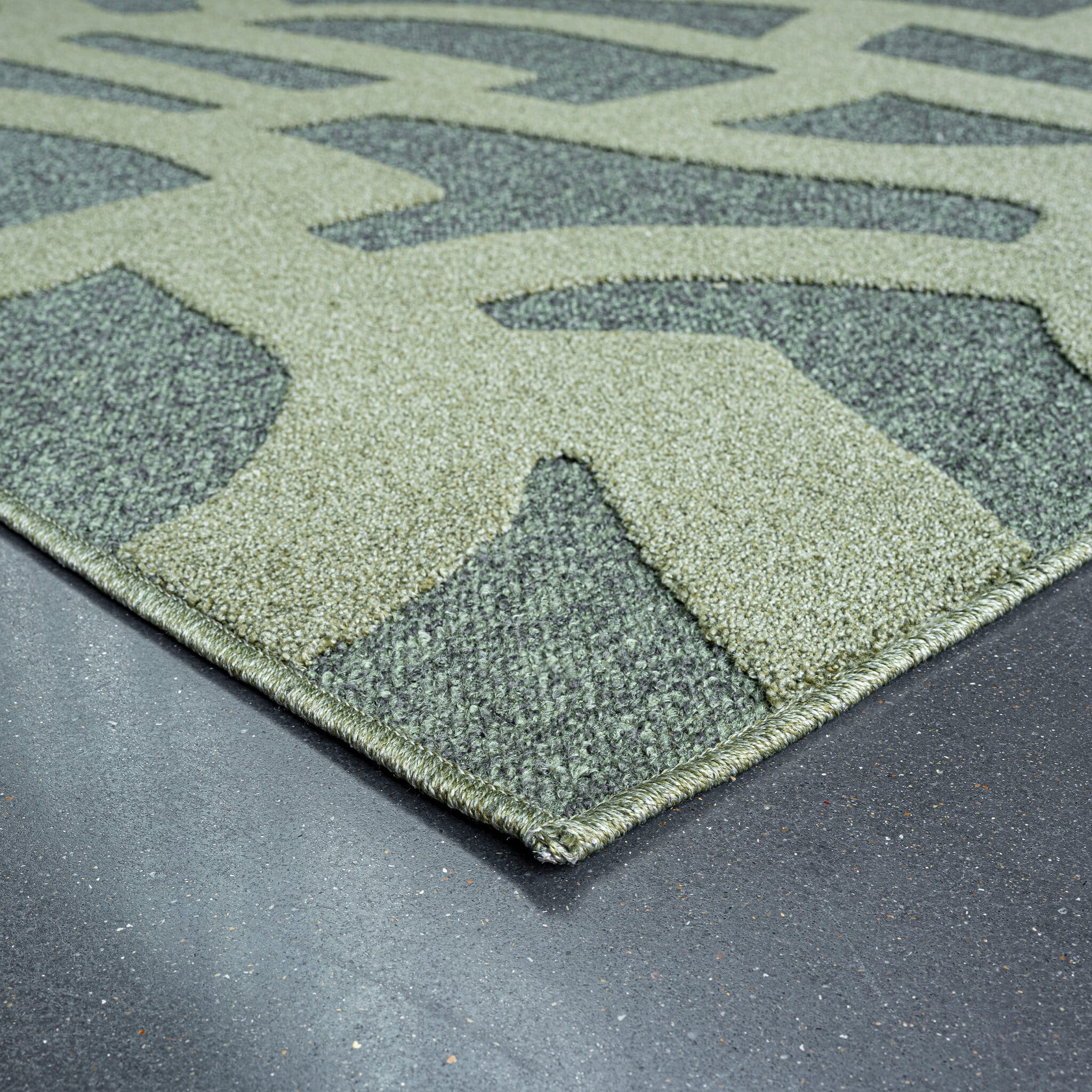 Modern floor rug - Thor Green 4141