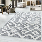 Scandinavian floor rug - Pitea Retro Grey/Cream