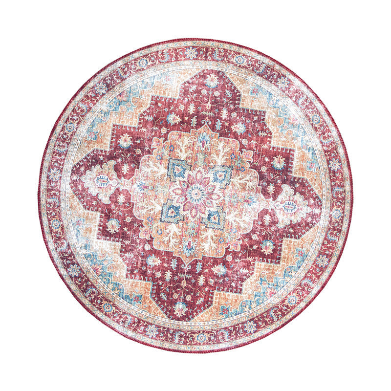 Round Vintage Rug - Azara Red