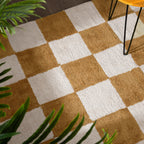 Checkerboard Rug - Blox Ochre Yellow