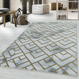 Modern Floor Rug - Marble Pattern Grey/Gold