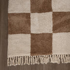Checkerboard Rug - Blox Fringe Beige