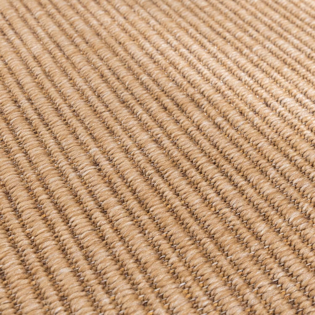 Round Jute Outdoor Rug - Mavi Border Cream/Brown