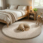 Round Fluffy Rug – Bobby Cream