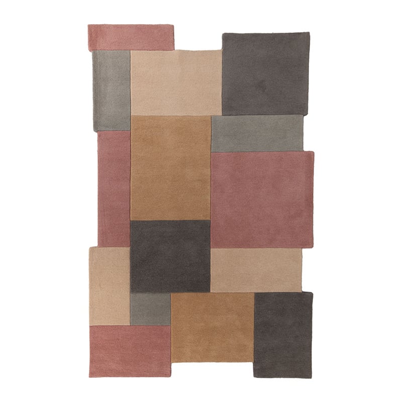 Abstract Floor Rug - Stracto Collage Pink/Beige