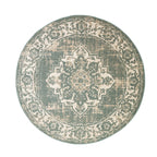 Round Vintage Rug - Spring Medallion Green/Cream