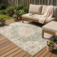 Vintage Outdoor Rug - Santo Medallion Green