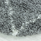 Round Berber Rug - Agadir Lines Grey/Cream
