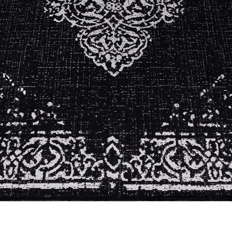 Vintage outdoor rug - Sunara Medallion Black