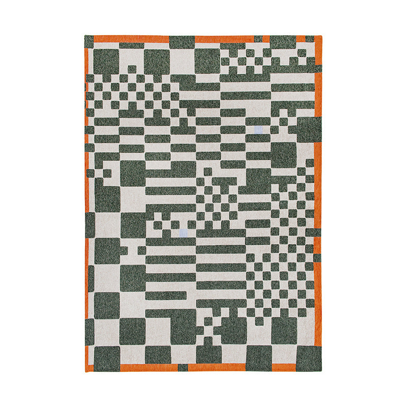 Retro floor rug - Chess Deep Green 9339
