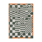 Retro floor rug - Chess Deep Green 9339