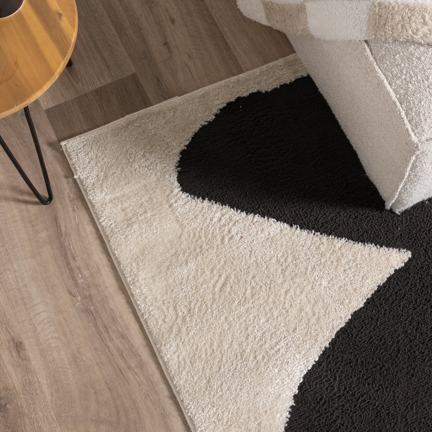 Japandi Rug - Yori Abstract Cream/Black