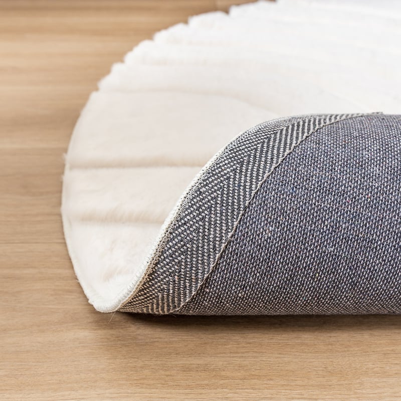Round High Pile Rug - Carvy Arches Cream