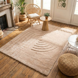 Soft High Pile Rug - Carvy Curves Taupe