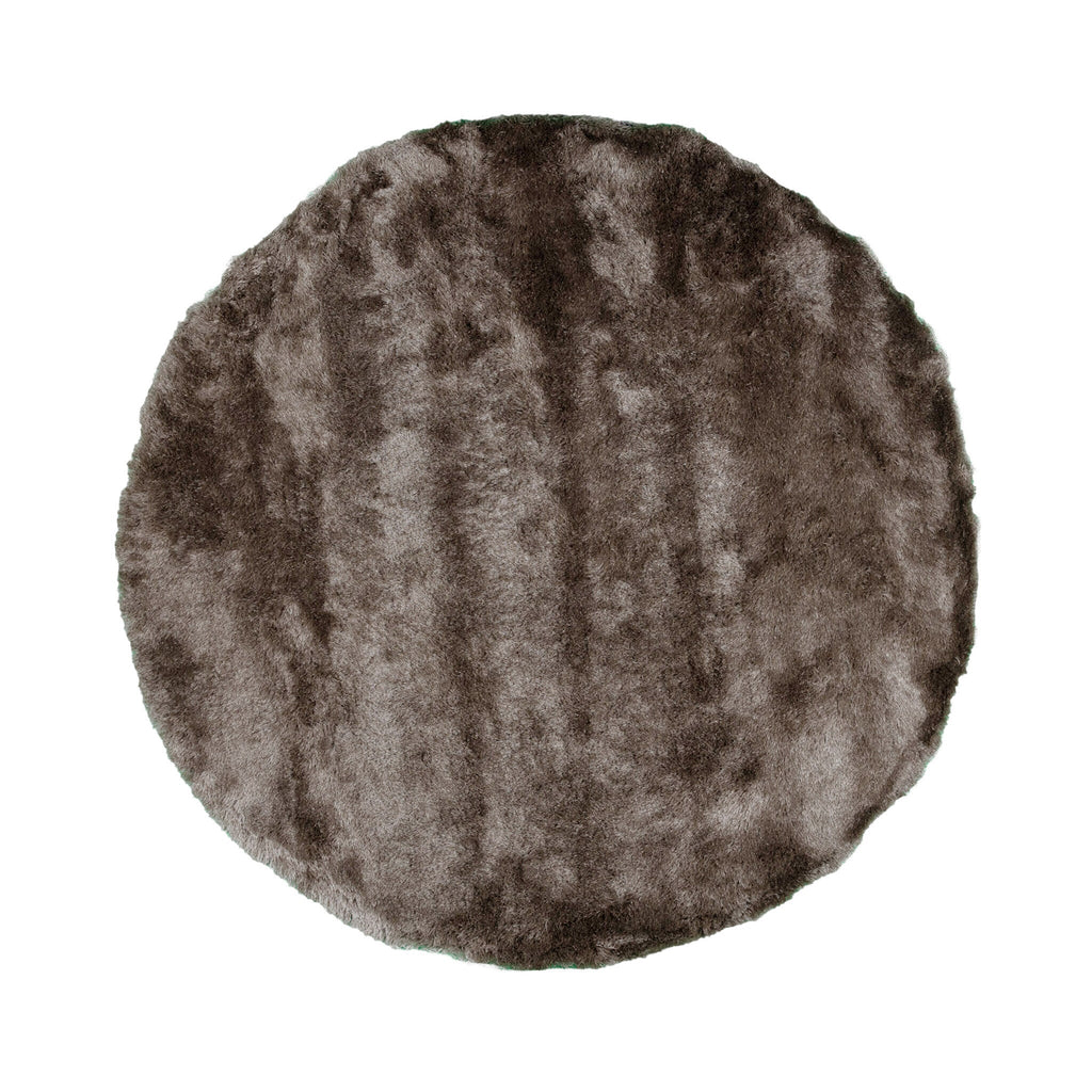 Round High Pile Rug - Glorious Silver/Grey