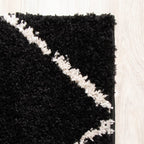 High Pile Rug - Grand Lines Black/Cream