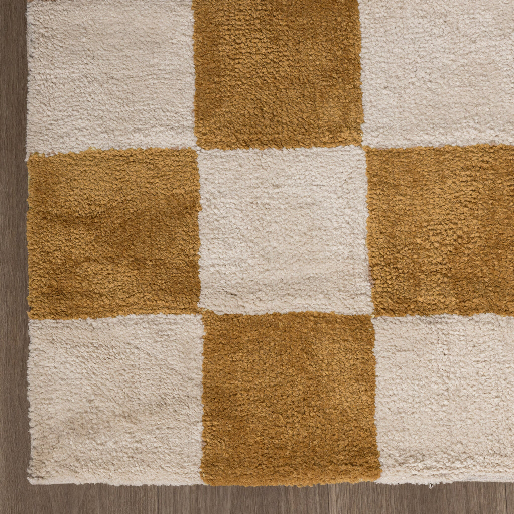 Checkerboard Rug - Blox Ochre Yellow