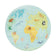 Round Kids Rug - Globe Light Blue