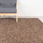 Round High Pile Rug - Solid Taupe