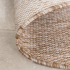Round Indoor Outdoor Rug - Sierra Arches Beige/Cream