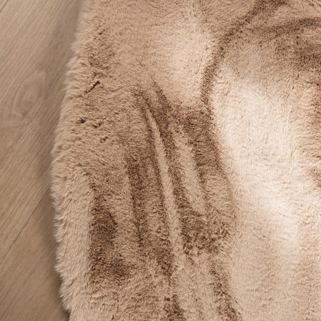 Round High-Pile Rug – Comfy Supreme Beige