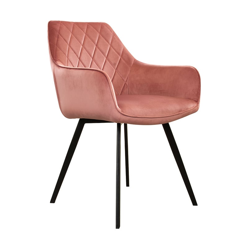 Velvet dining chair - Karl Pink