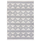 Geometric floor rug - Decio Teo Grey/White