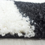 High-Pile Floor Rug - Cube Black