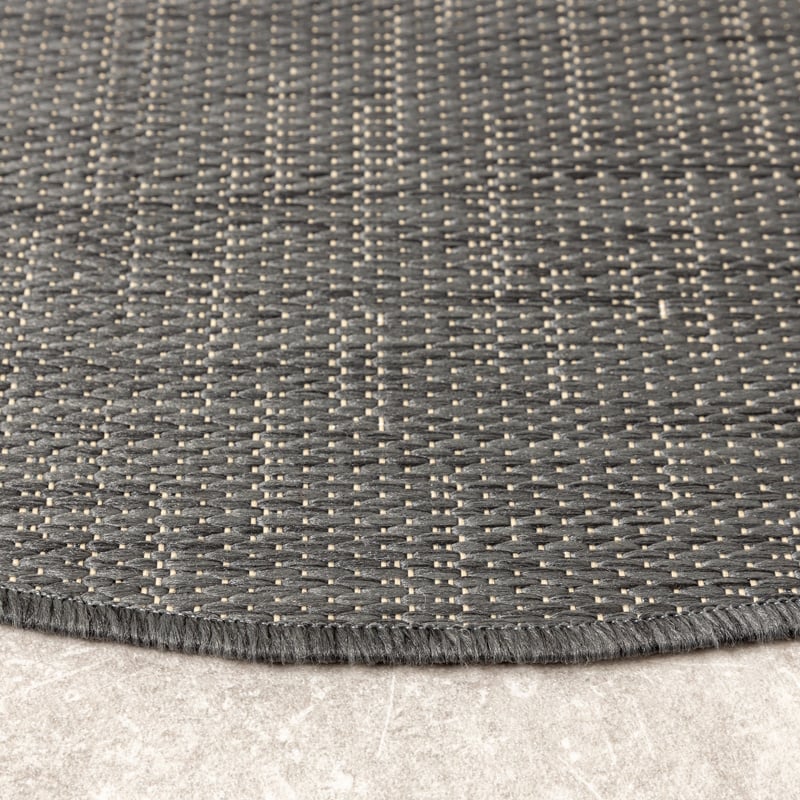 Round Outdoor Rug - Malta Melange Black
