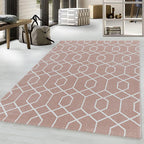 Retro floor rug - Stencil Pattern Pink/White