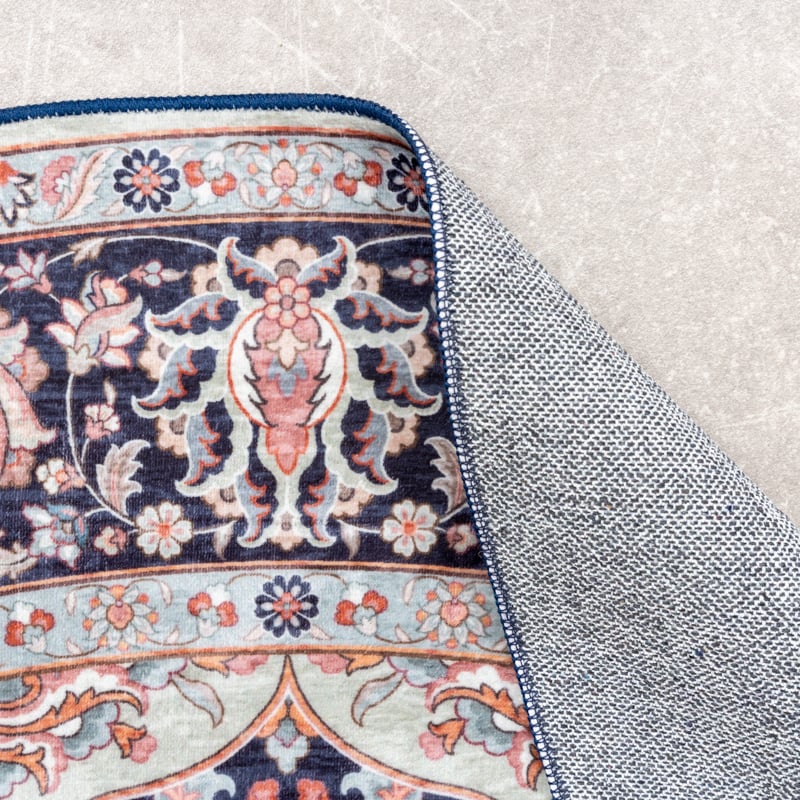 Round Vintage Rug - Imagine Medallion Blue