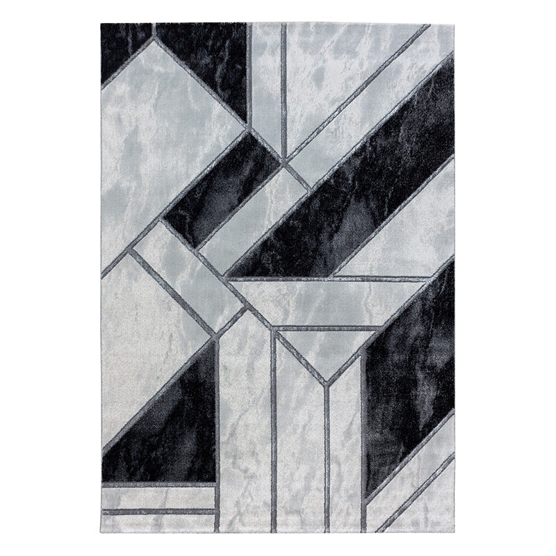 Modern floor rug - Marble Design Grey/Silver