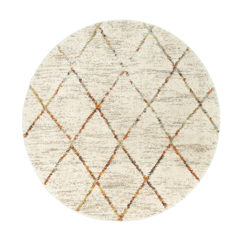Round High Pile Rug - Blend Lines Terra