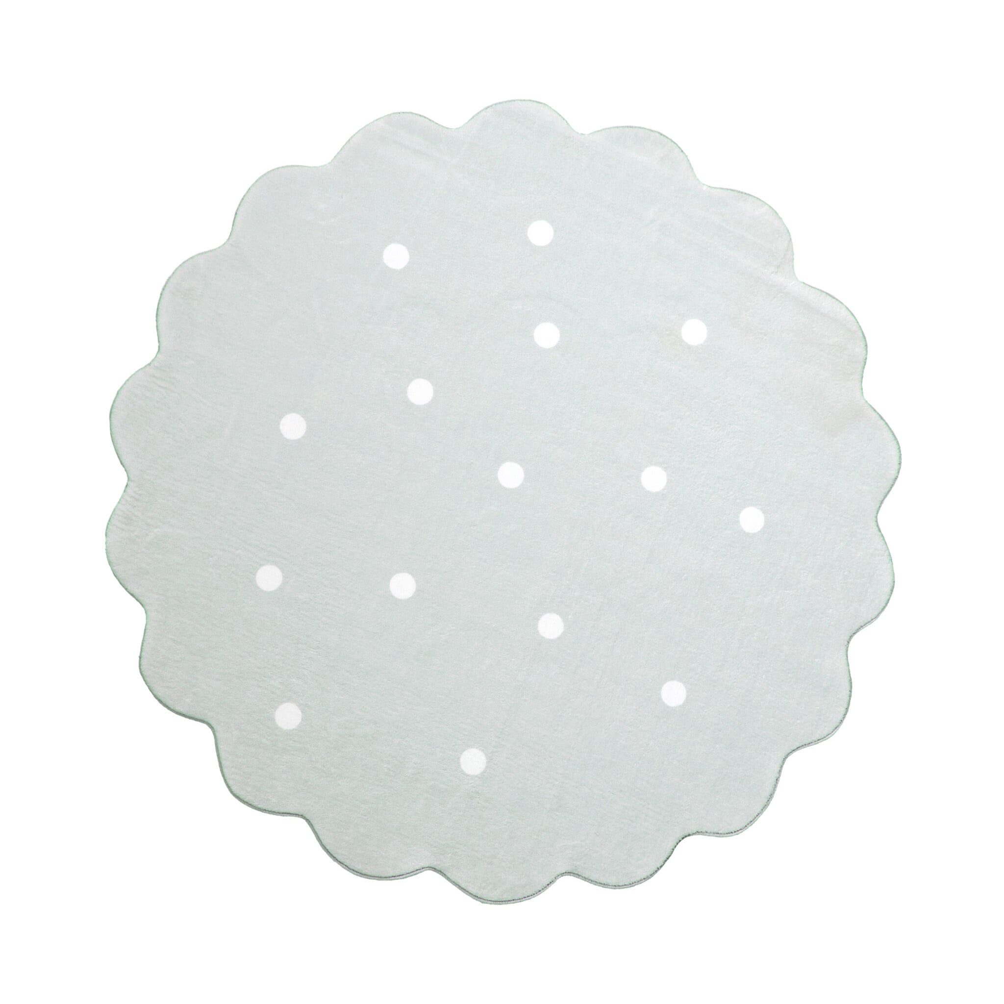 Round Kids Room Rug - Cloudy Dots Mint