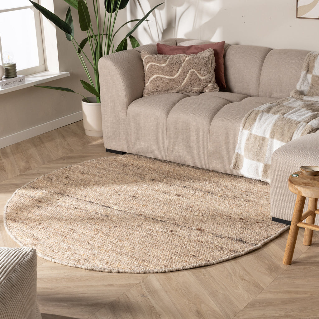 Round Wool Rug - Feline Taupe/Blended