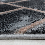 Modern floor rug - Marble Pattern Anthracite/Brown
