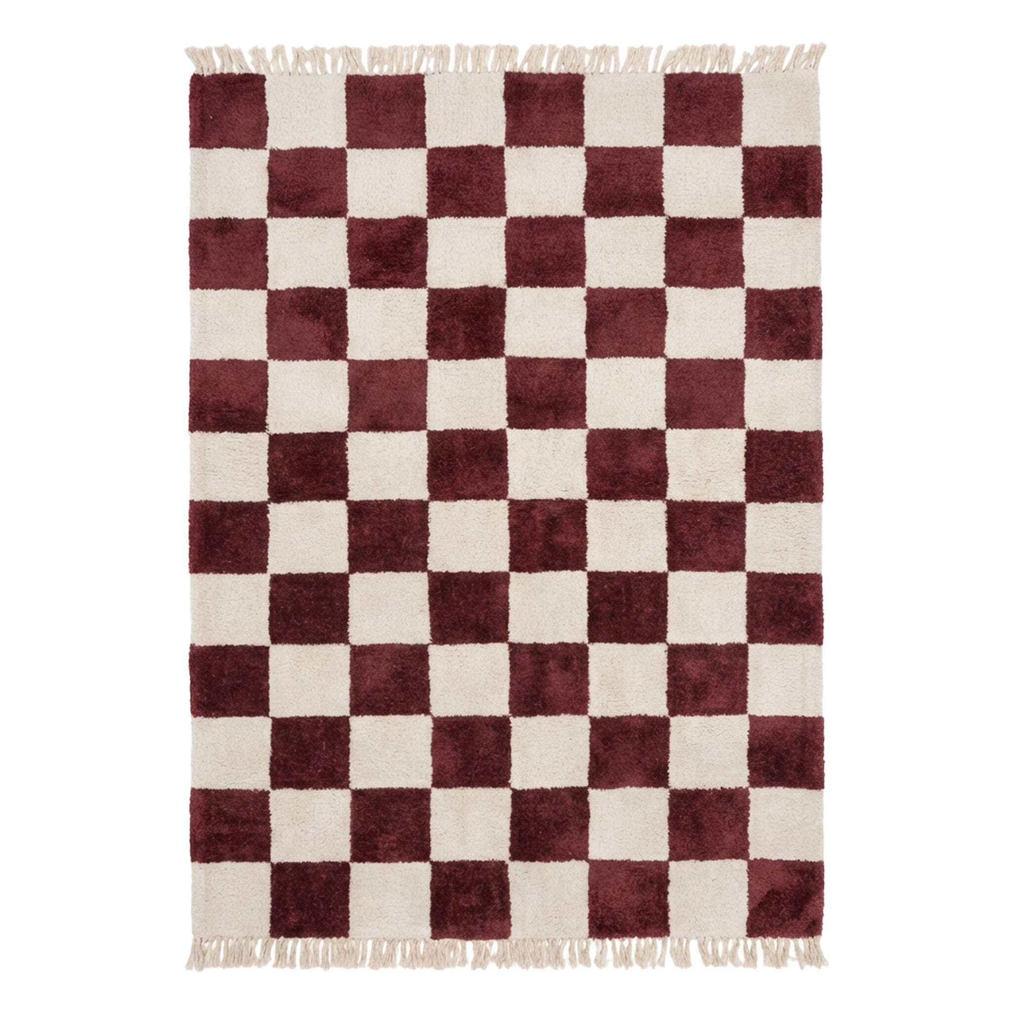 Checkerboard rug - Blox Fringe Red