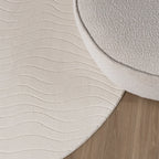 Round Scandinavian Rug - Charm Waves White